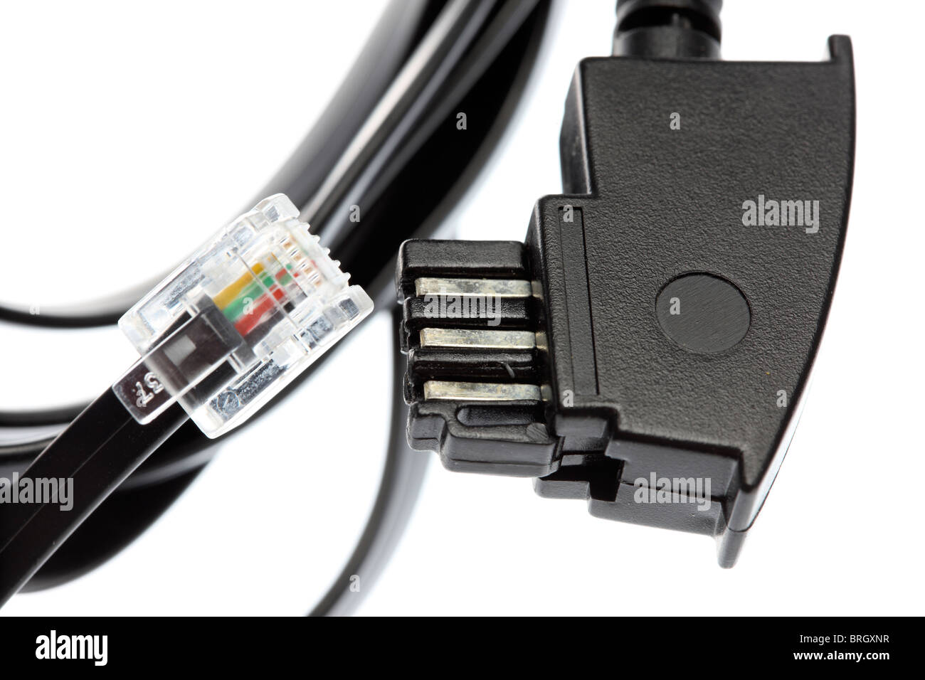 Câble de connexion téléphone, pour ISDN, fax et une ligne téléphonique  analogique Photo Stock - Alamy