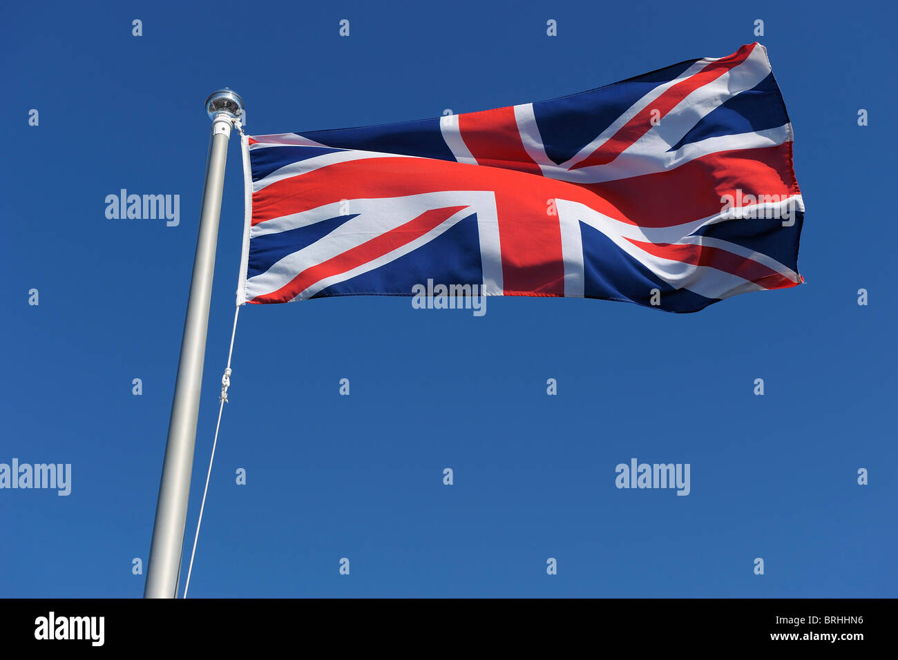 Union Jack Flag, Grindavik, Rekjanes Peninsula, Iceland Banque D'Images
