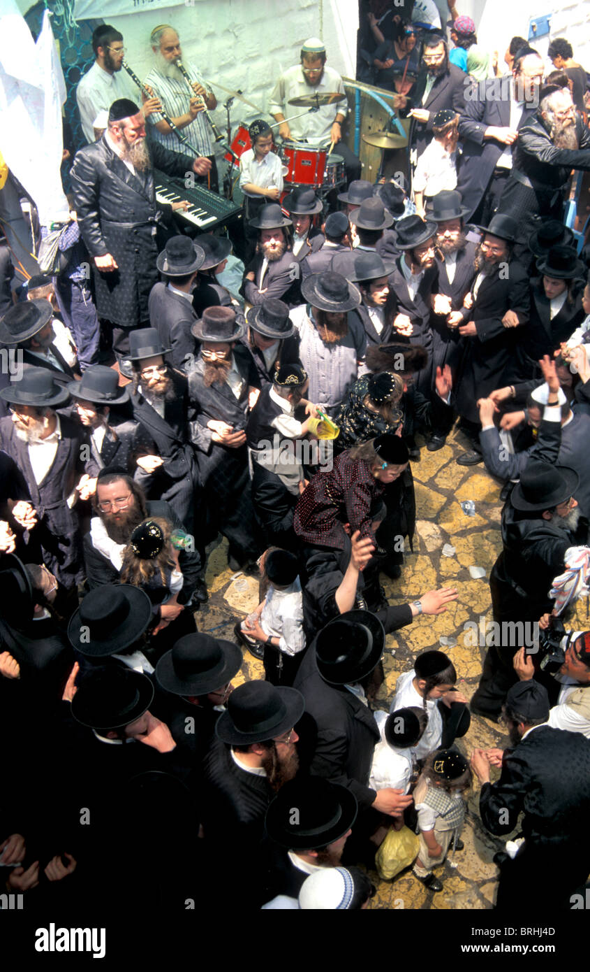 Israël, Galilée, Lag Baomer pèlerinage sur la tombe de Rabbi Shimon Bar Yohai à Meron Banque D'Images