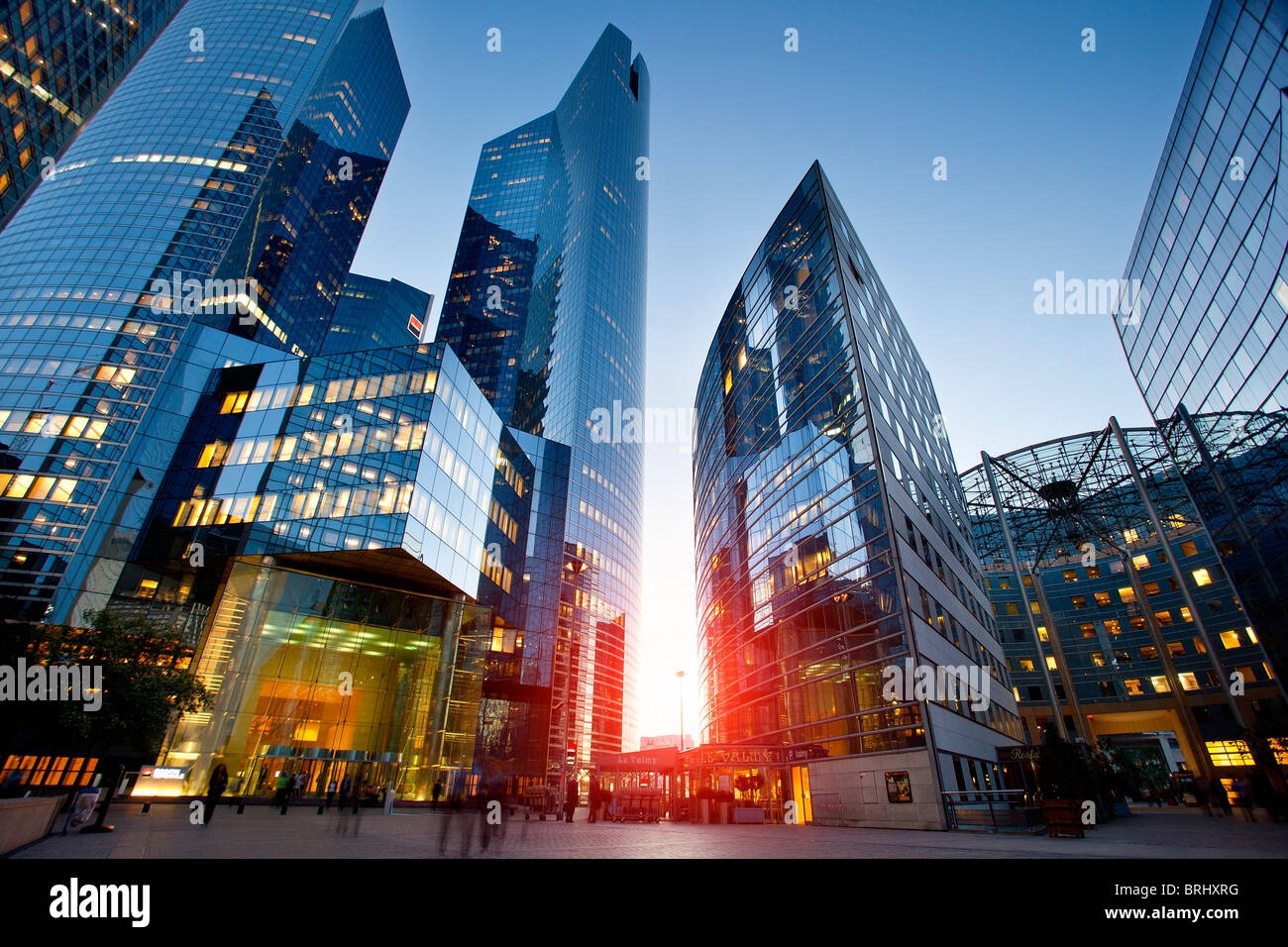 Paris, le quartier financier, la défense de nuit Banque D'Images