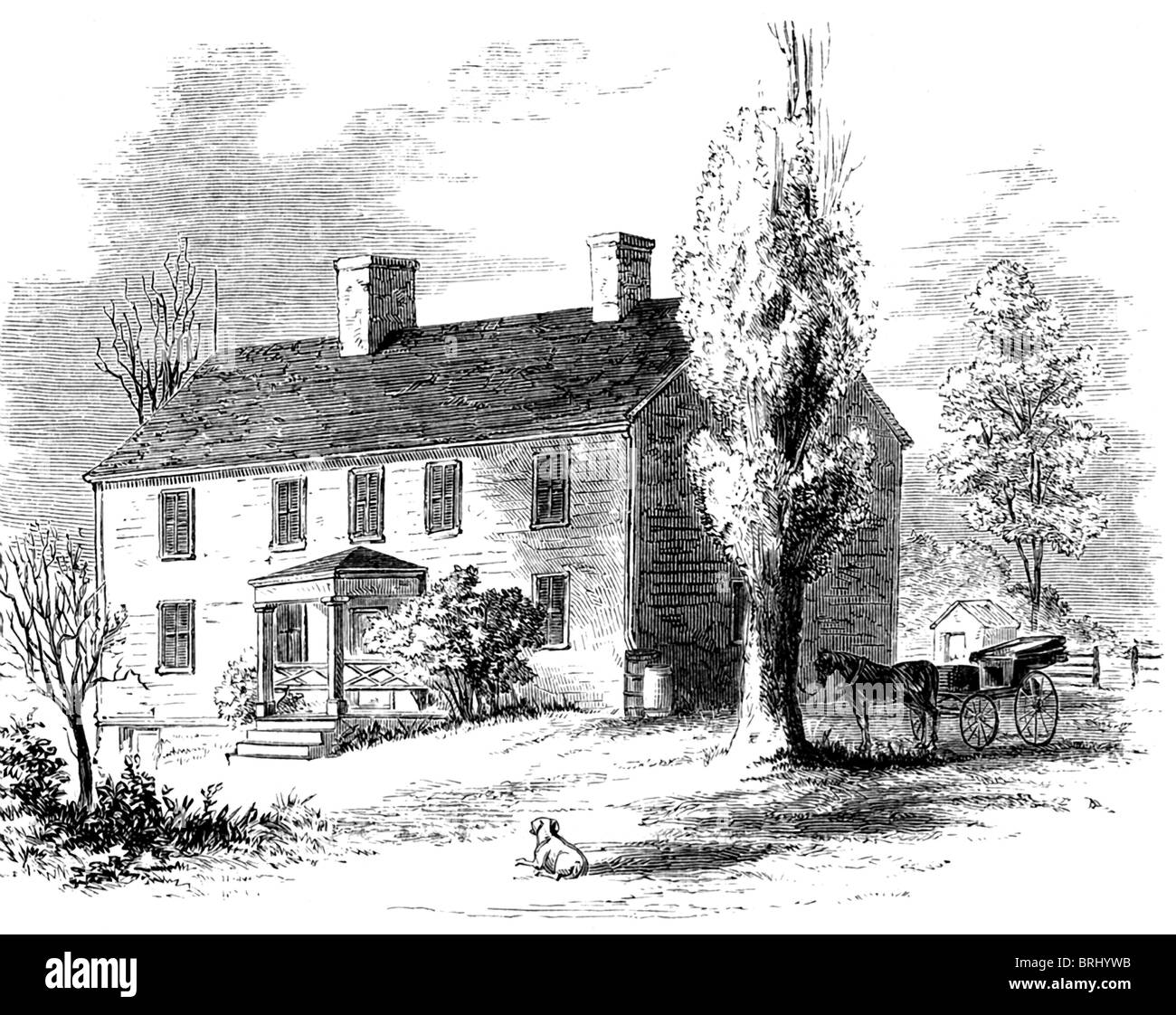 Révolution américaine le général Charles Lee (son NY house ici) est né en Angleterre. Il s'installe en Virginie en 1773. Banque D'Images