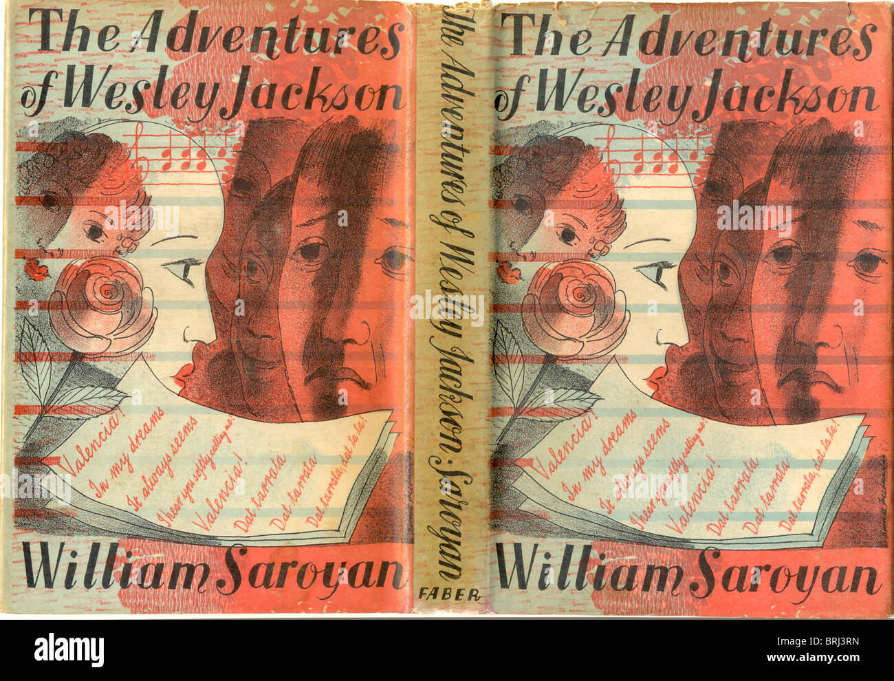 Jaquette conçue par Barnett Freedman pour le roman Les Aventures de Wesley Jackson par William Saroyan. Banque D'Images