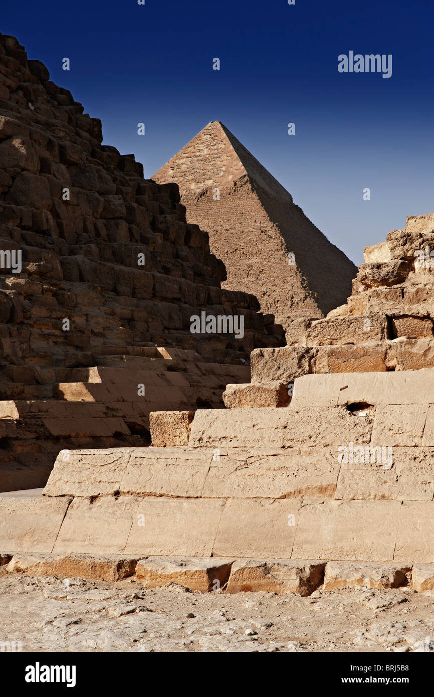 Pyramide de Khéphren à Gizeh, Le Caire, Égypte, Arabie, Afrique du Sud Banque D'Images