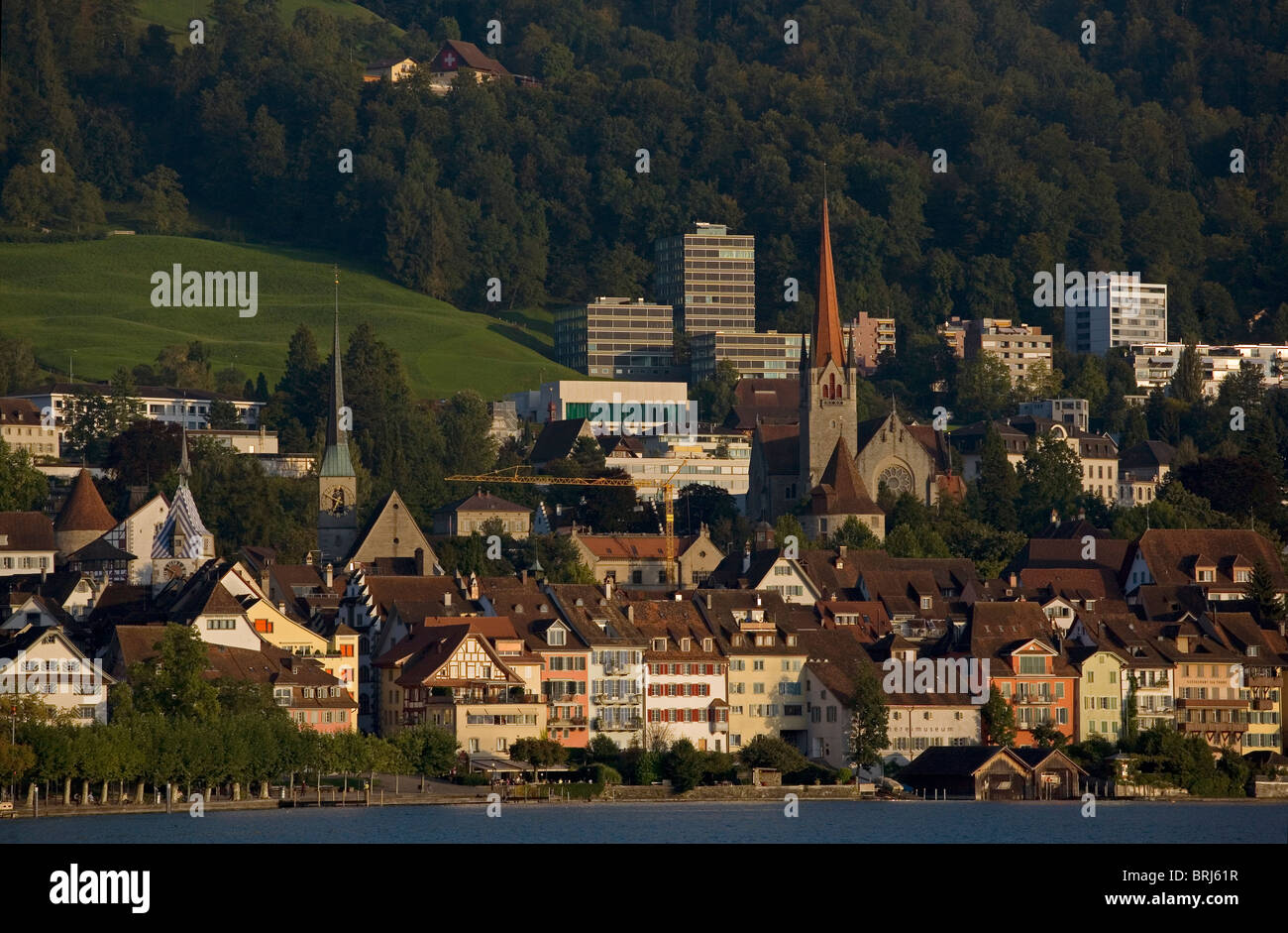 Vieille ville de Zoug et le lac de Zoug, Suisse Banque D'Images