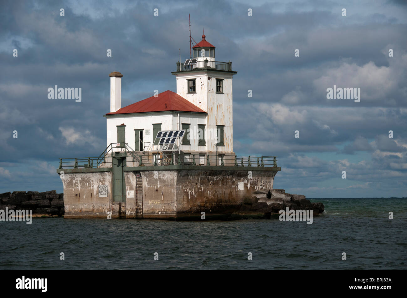 Le port d'Oswego Phare Ouest Pierhead Banque D'Images