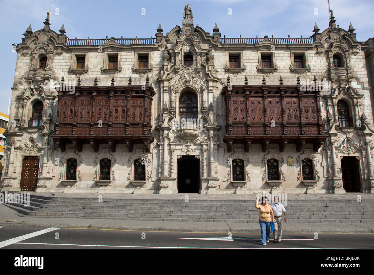 Le Palais de l'Archevêque Lima Pérou Banque D'Images