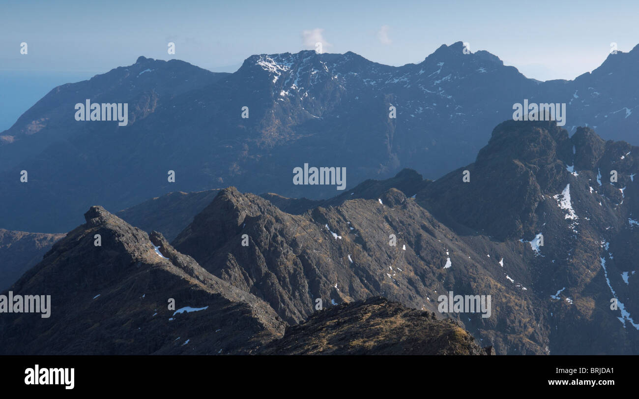 Les Cuillin Ridge fom Bruach na Frithe Banque D'Images