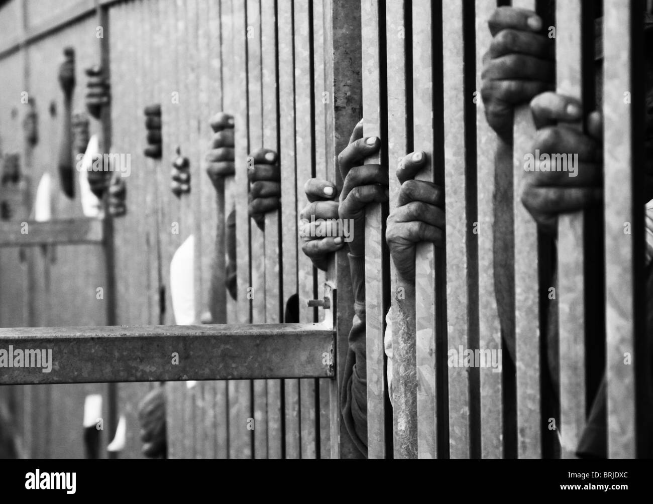 Tous les matins de 4H sont des milliers de Palestiniens font la queue pour passer 300 checkpoint de Bethléem. Banque D'Images