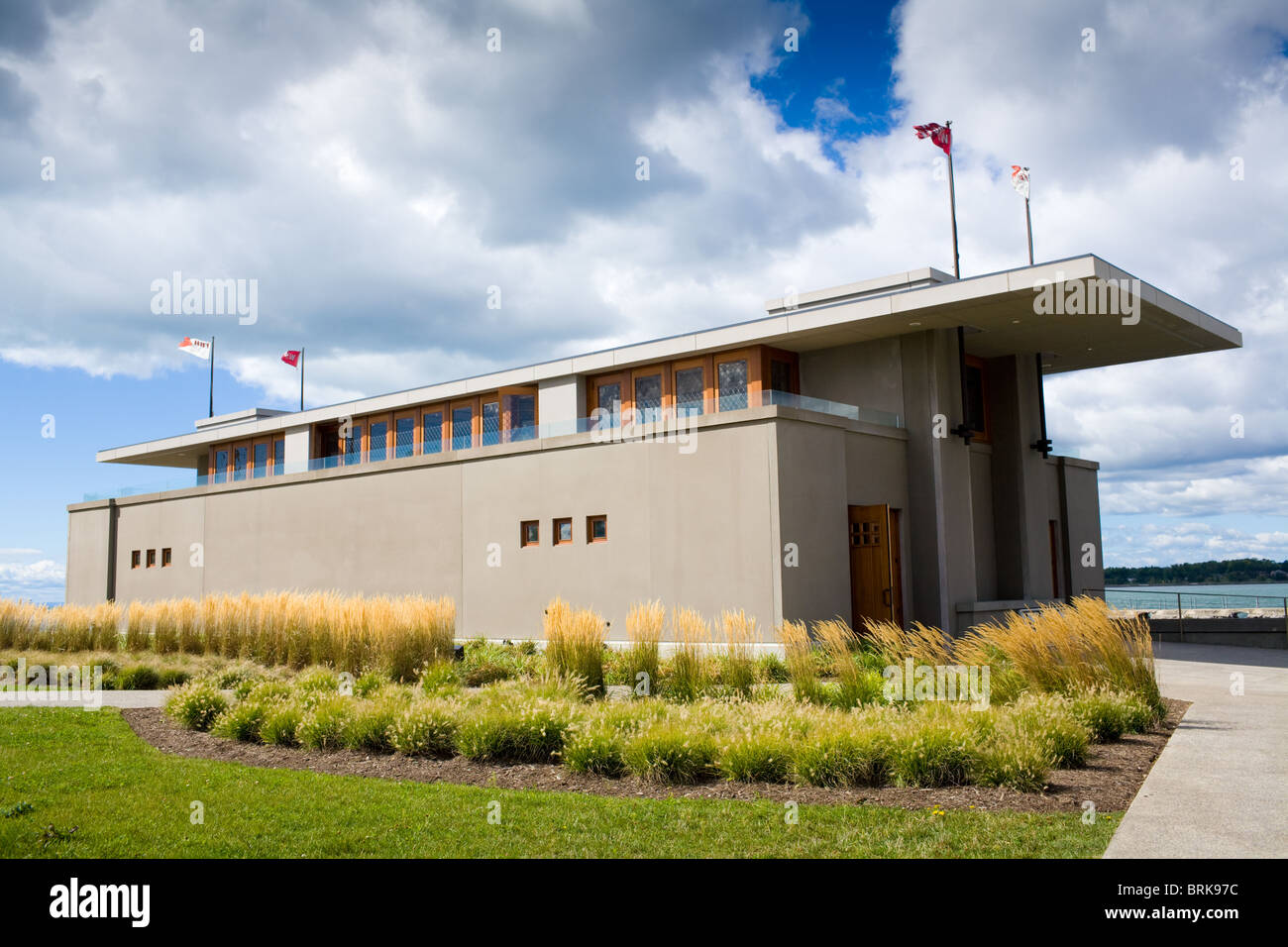 Fontana Boathouse, conçu en 1905 par Frank Lloyd Wright, construit 2007 à Buffalo, New York. Banque D'Images