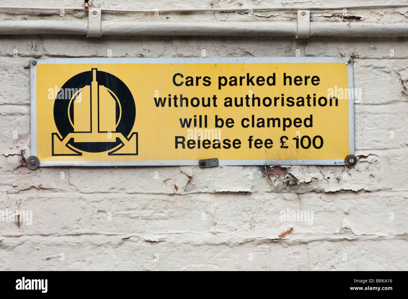 Signe de serrage, UK Banque D'Images