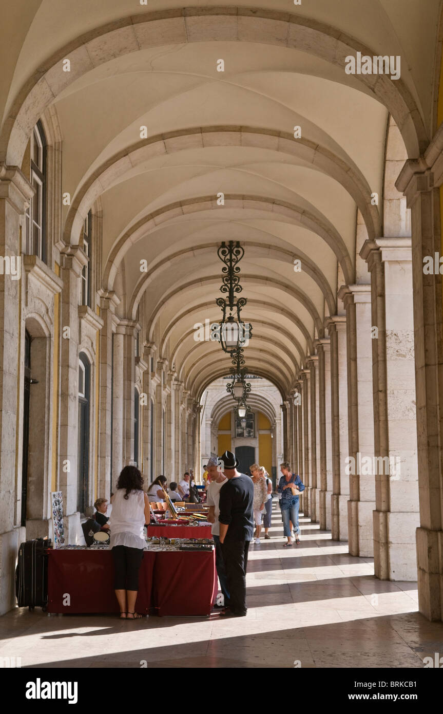 Praca do Comercio Lisbonne Portugal marché arcade Banque D'Images