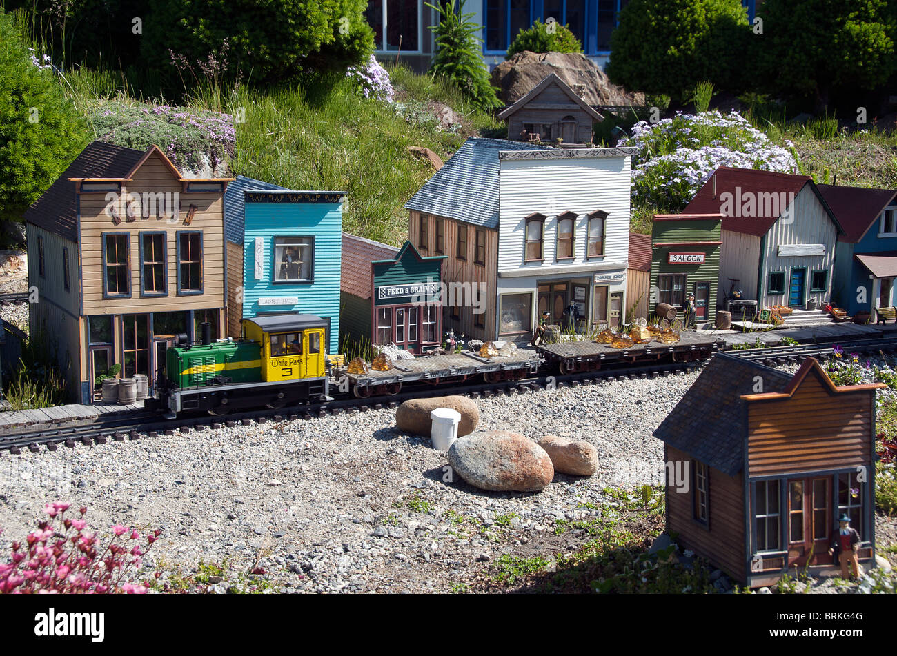 La White Pass modèle Jardins Jewell Skagway le passage de l'intérieur de l'Alaska États-Unis Banque D'Images