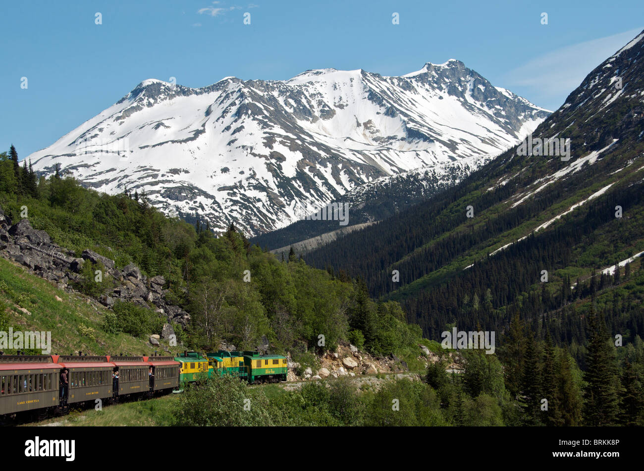 Yukon Railway en ordre décroissant de White Pass près de Skagway en Alaska USA Banque D'Images