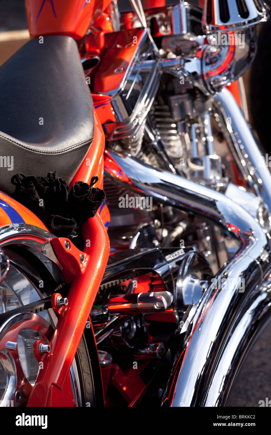 Détails de Harley Davidson motor cycles à la sucer Bang et café à Murrels Inlet, en Caroline du Sud Banque D'Images