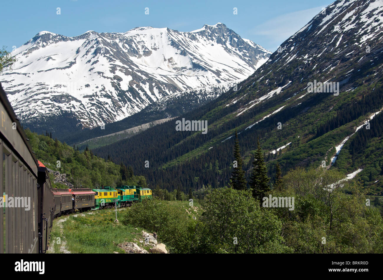 Yukon Railway en ordre décroissant de White Pass près de Skagway en Alaska USA Banque D'Images