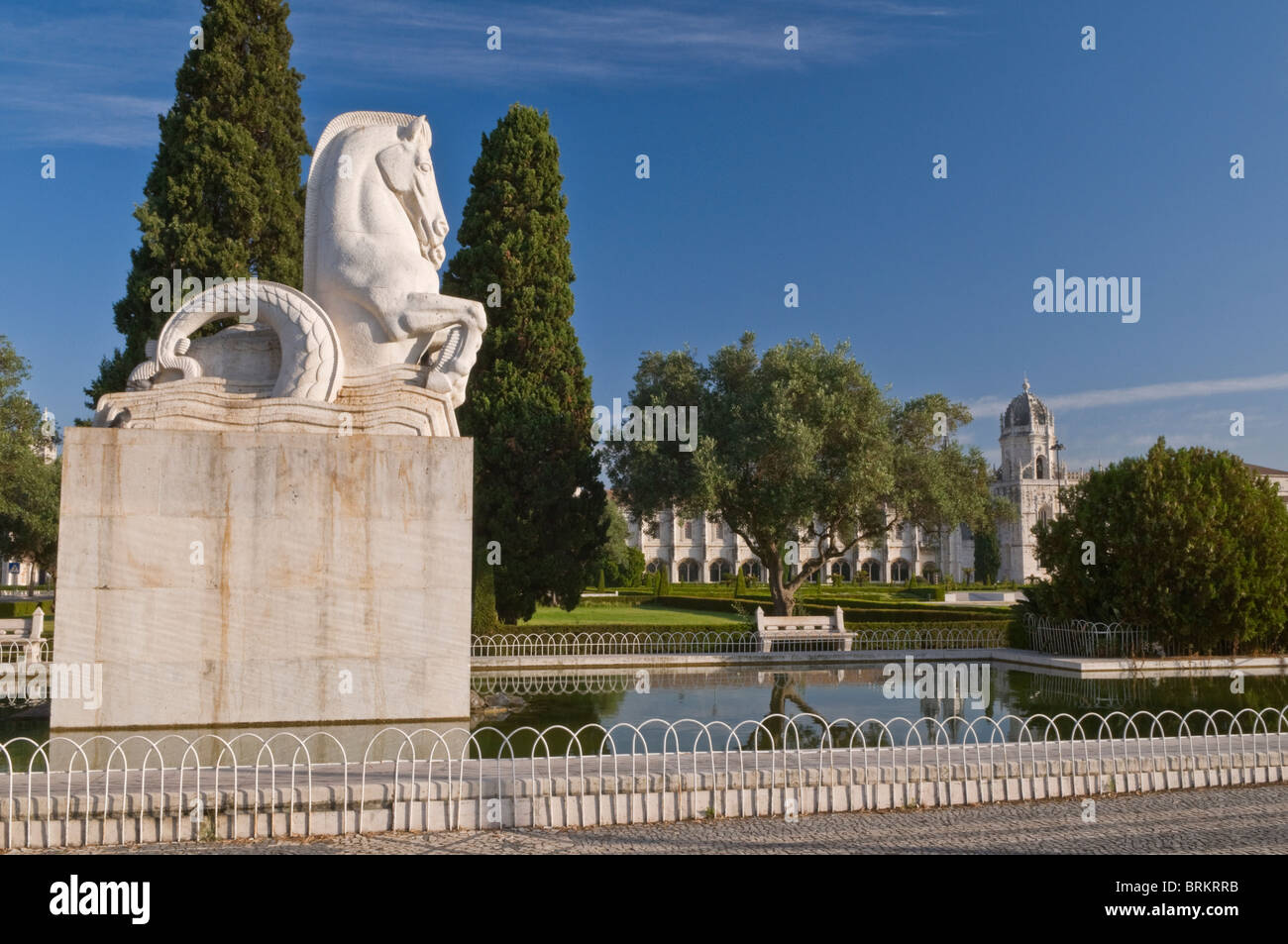 Mosteiro dos Jeronimos Park et jardins Belem Lisbonne Portugal Banque D'Images