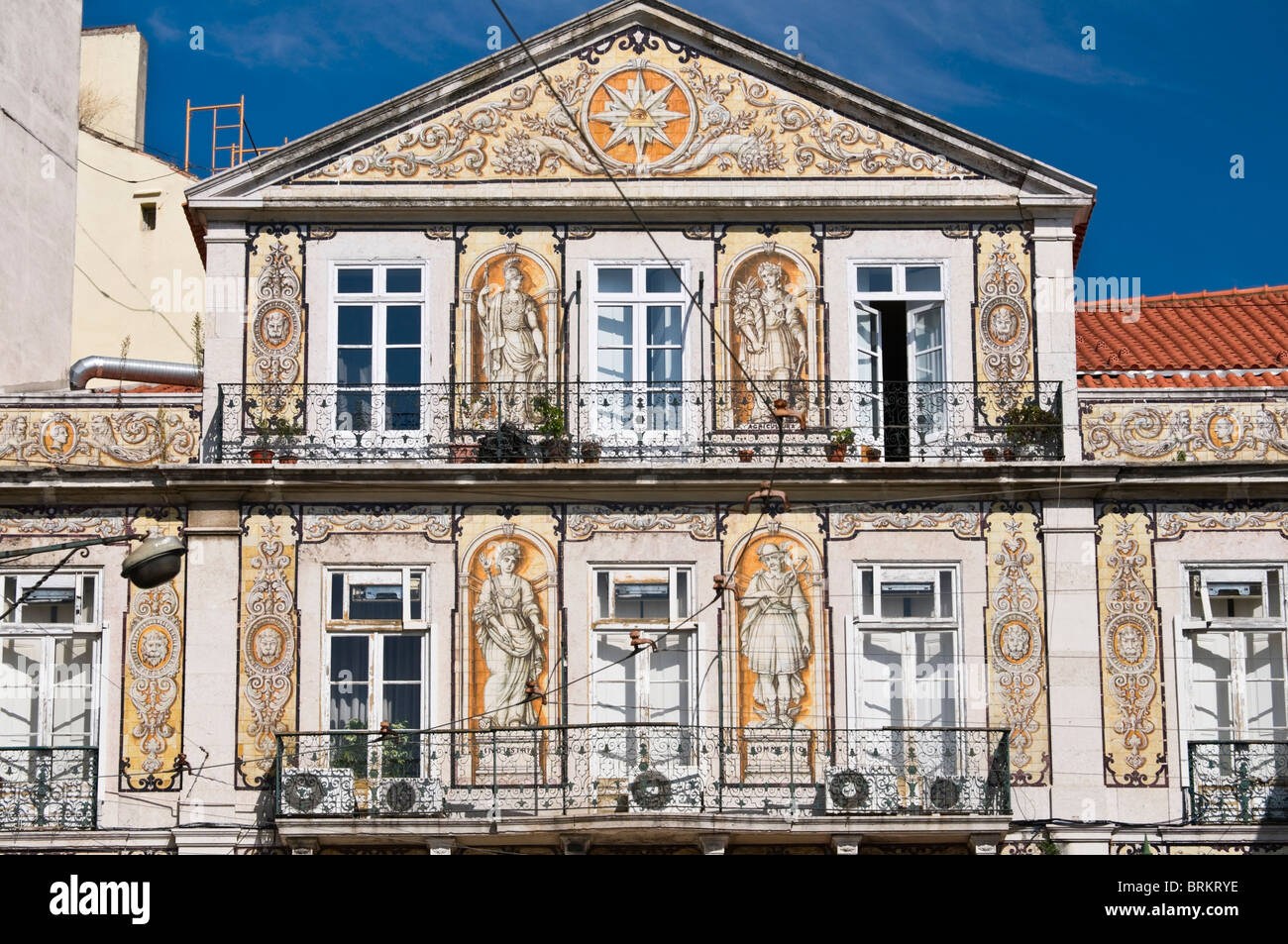 Maison décorée de carreaux Bairro Alto Lisbonne Portugal Banque D'Images