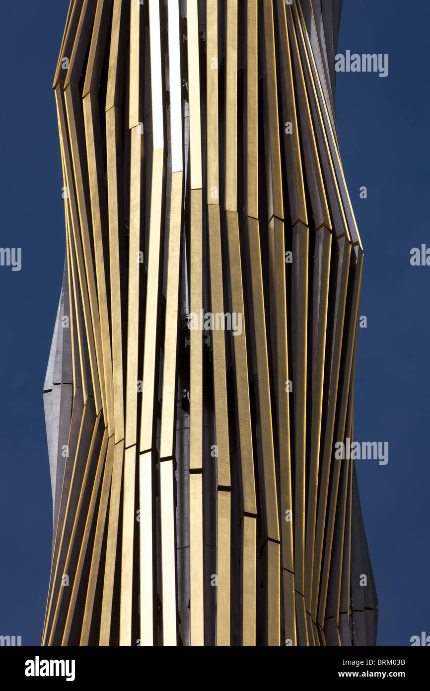 Caja Madrid Obélisque, ou monument, par Santiago Calatrava, Plaza de Castilla, à Madrid Banque D'Images