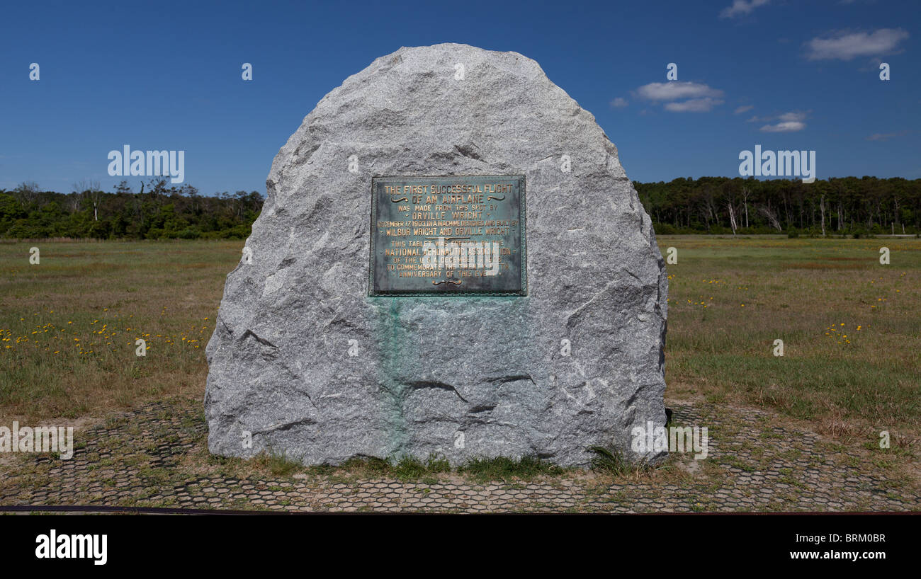 Monument National des frères Wright à Kitty Hawk, Caroline du Nord. Banque D'Images