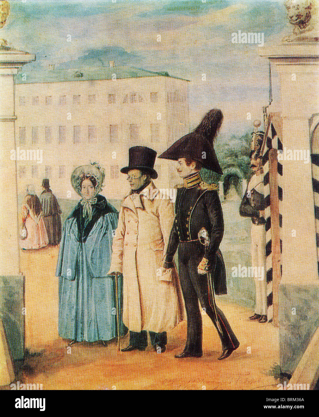 Pavel Fedotov - à pied. Portrait de groupe. 1837. Banque D'Images