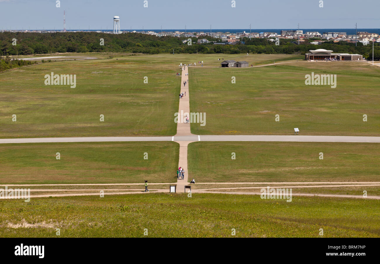 Monument National des frères Wright à Kitty Hawk, Caroline du Nord. Banque D'Images