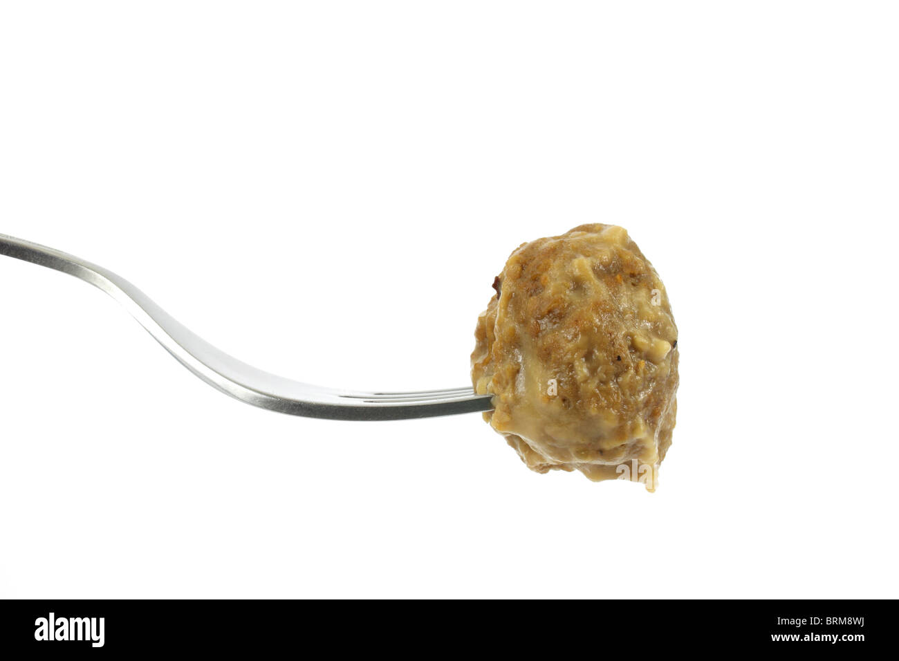 Seul meatball sur fourche Banque D'Images