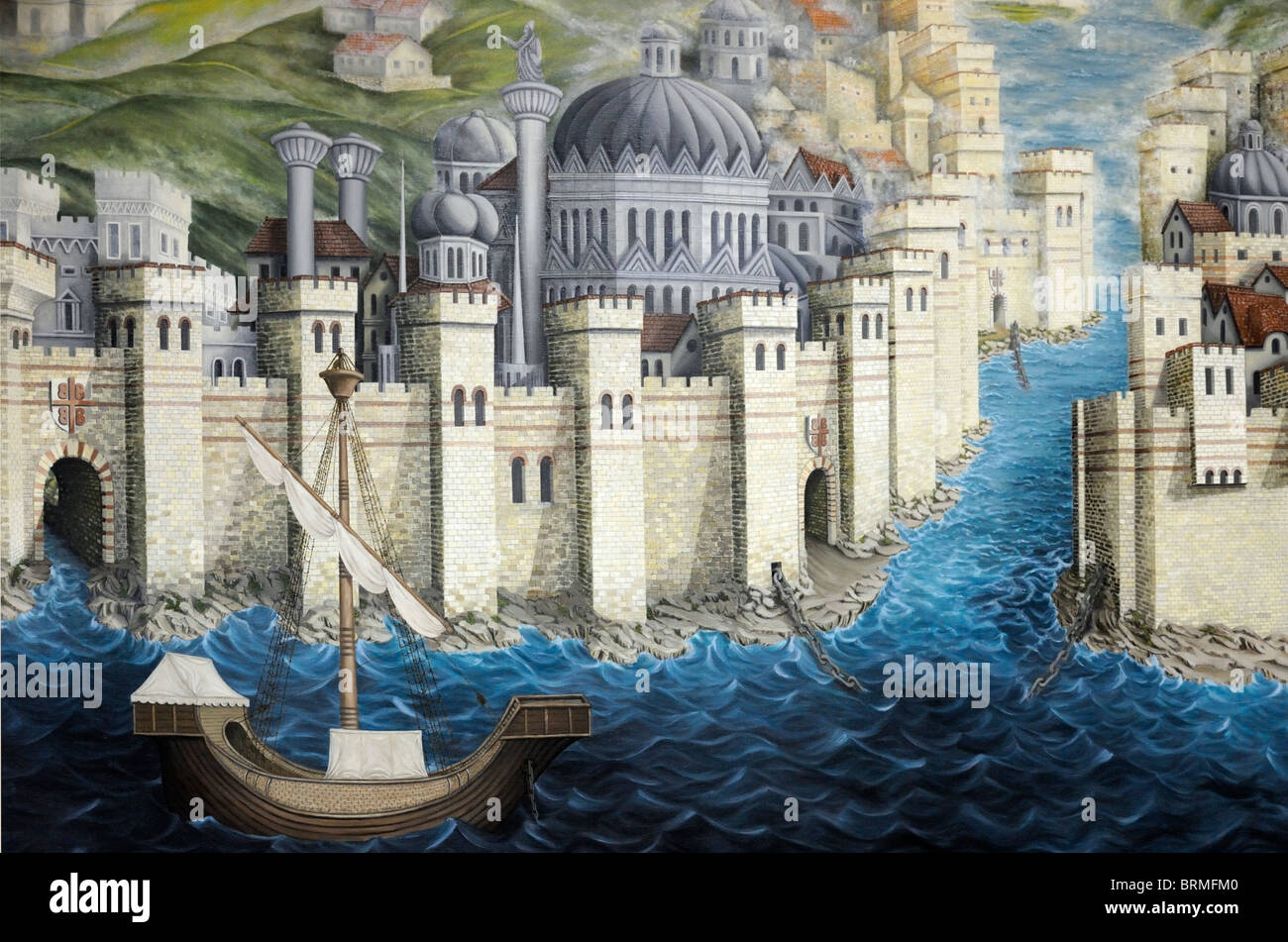 Une impression d'artistes de Constantinople dans le musée d'Archéologie d'Istanbul Banque D'Images