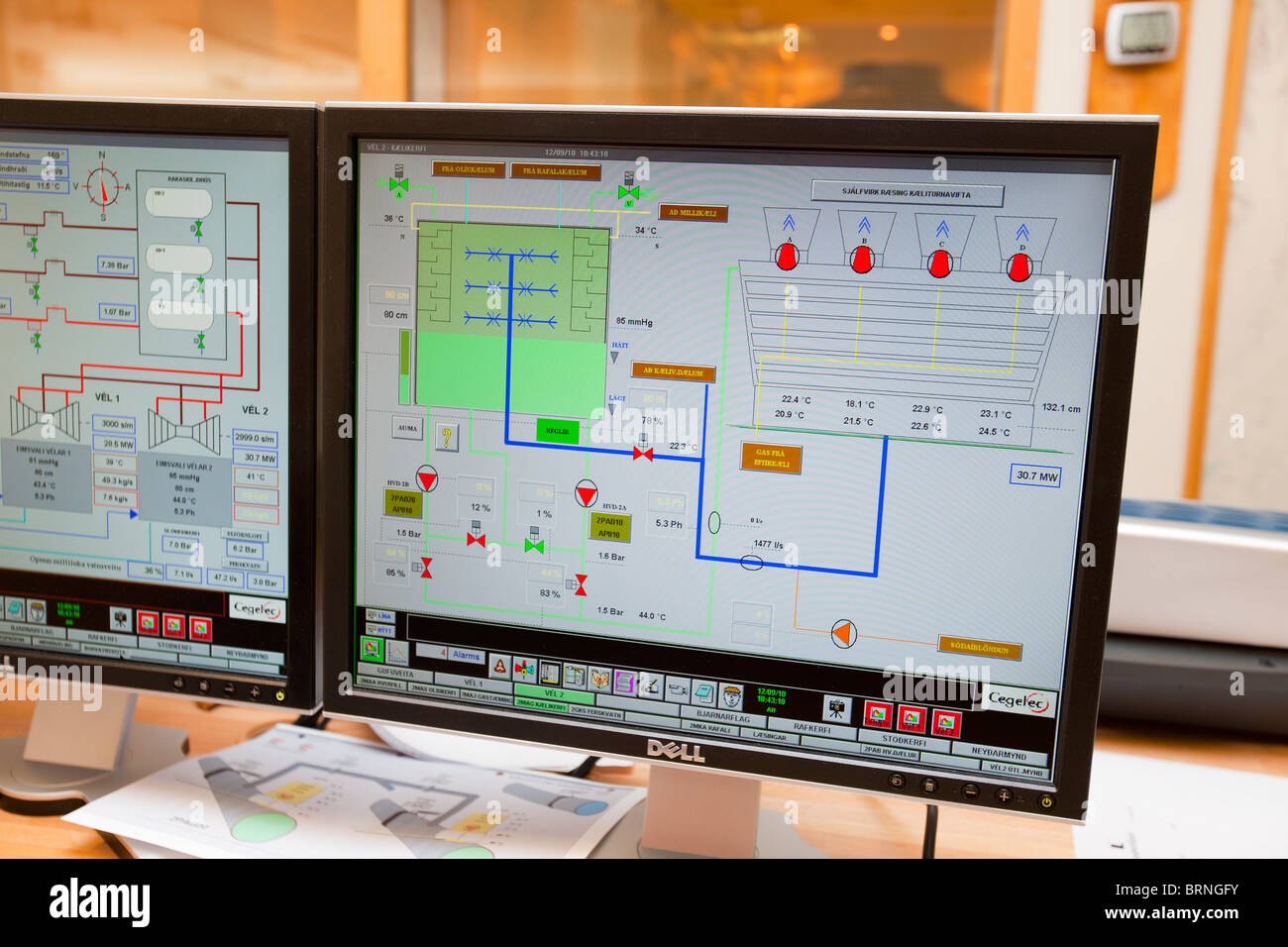 Le centre de contrôle de la centrale géothermique de Krafla en Islande Banque D'Images
