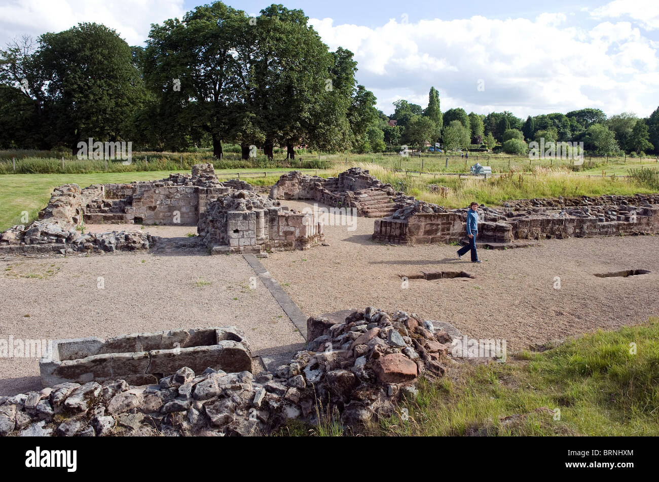 Les ruines de l'abbaye de Bordesley à Redditch Worcestershire Banque D'Images