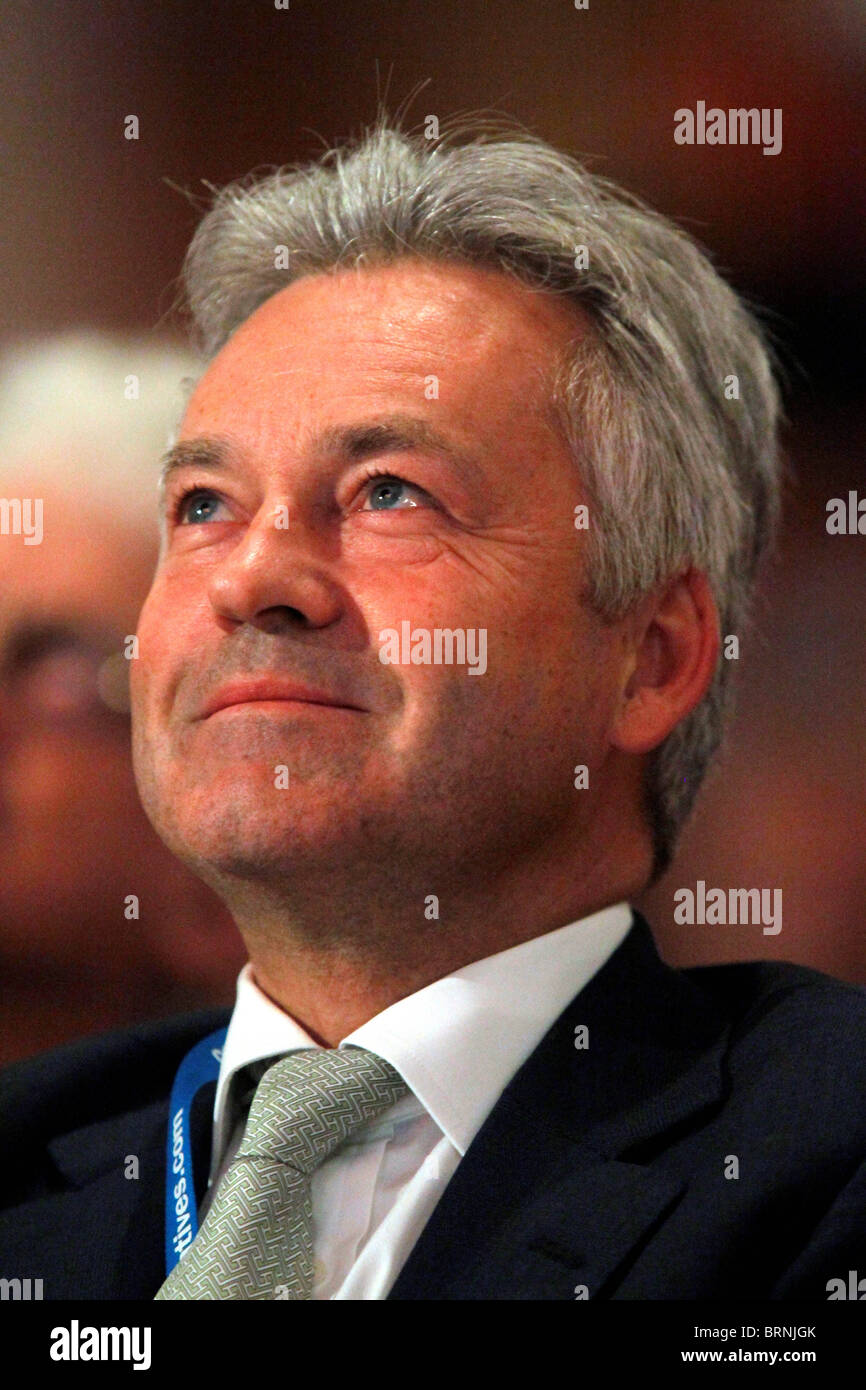 ALAN DUNCAN, DÉPUTÉ, MINISTRE D'ÉTAT À L'INTERNAT 05 octobre 2010 CPI BIRMINGHAM ENGLAND Banque D'Images