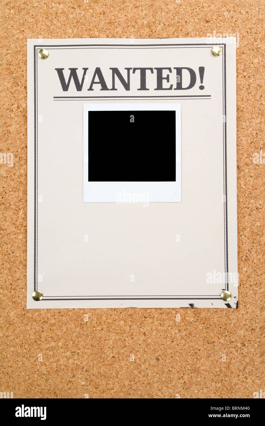 Avis de recherche close up shot Banque D'Images