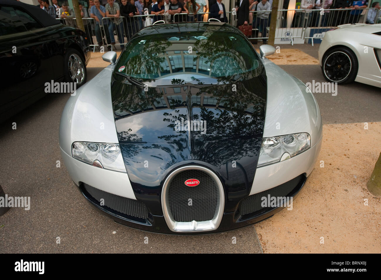Bugatti Veyron 16.4 Grand Sport Voiture noir argent Banque D'Images