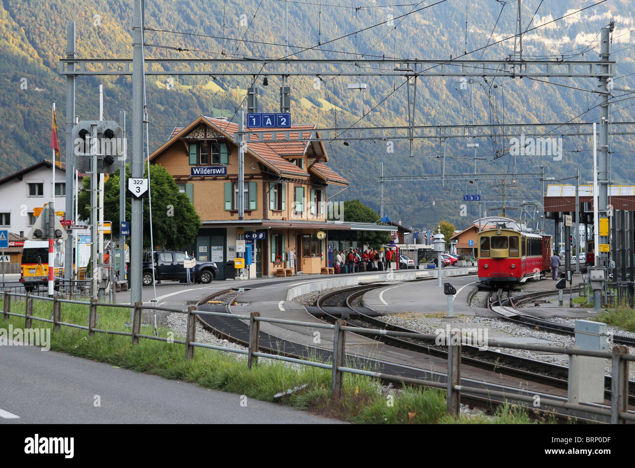 La gare de Wilderswil Banque D'Images