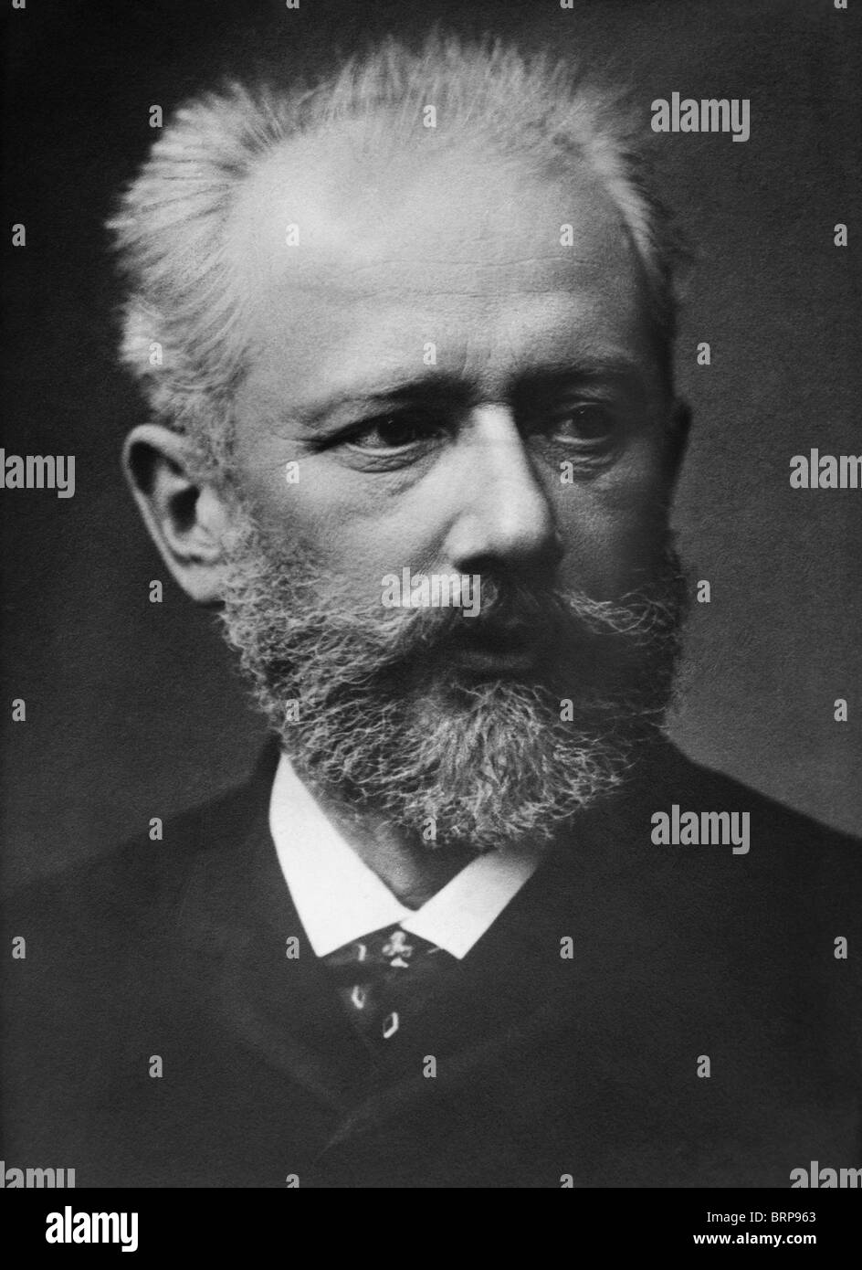 Portrait photo circa 1880 de compositeur russe Piotr Ilitch Tchaïkovski (1840 - 1893). Banque D'Images