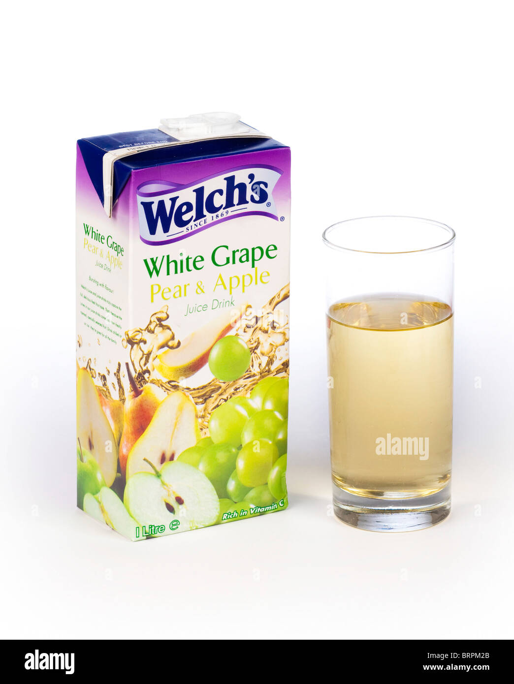 Welch's jus de raisin blanc verre Banque D'Images