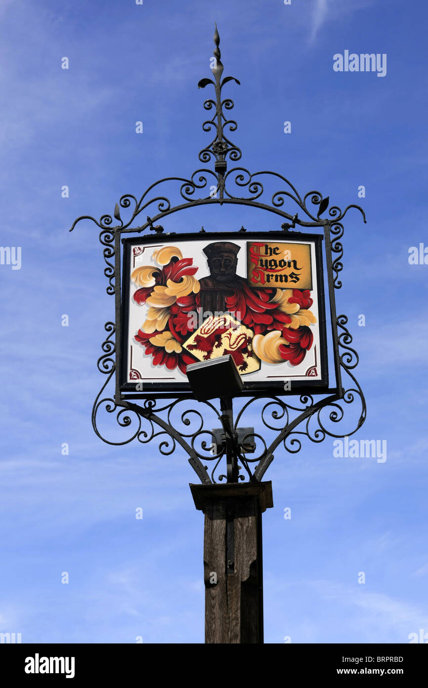 Le signe extérieur de la Lygon Arms Hotel de Worcestershire Broadway Banque D'Images