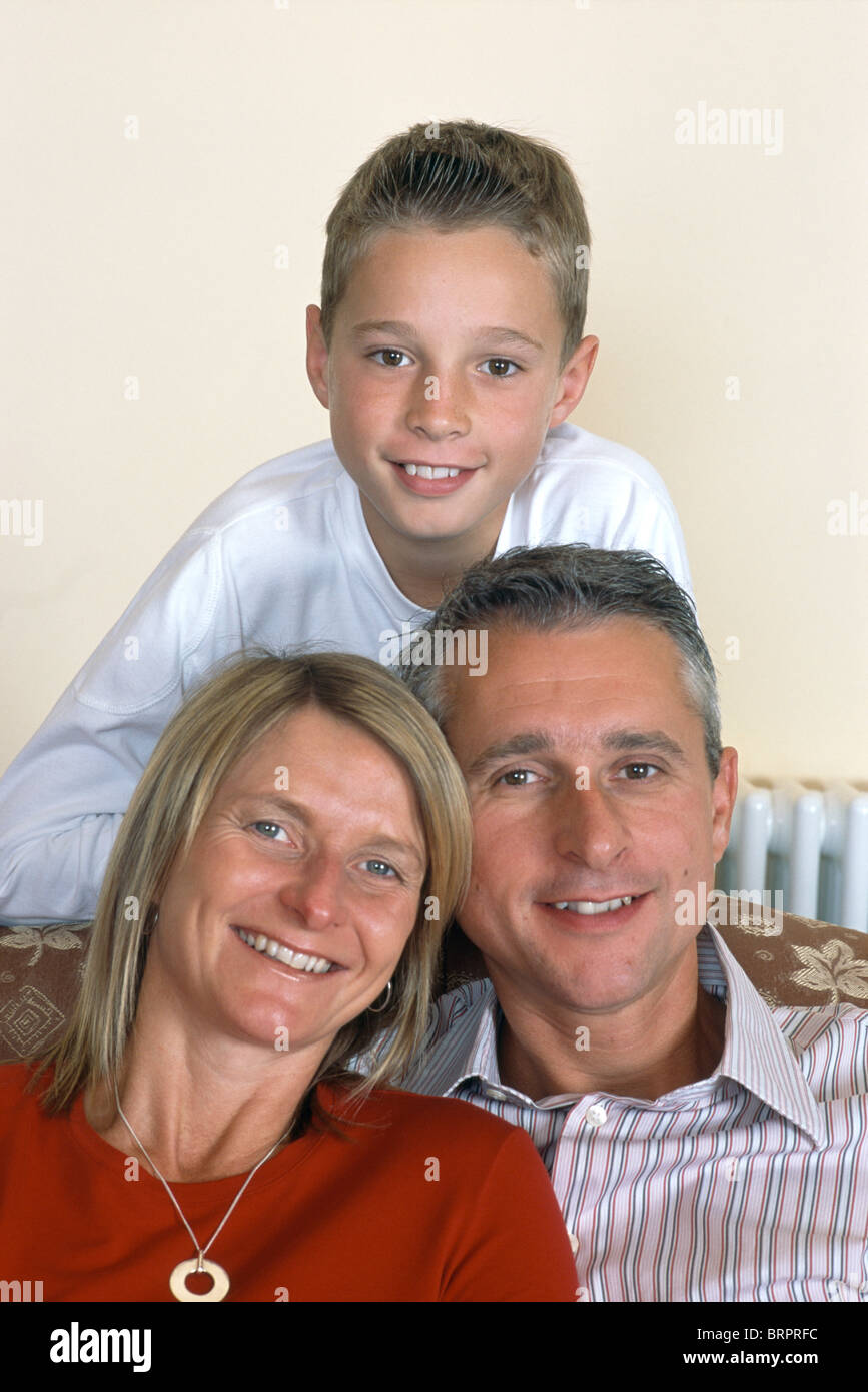 Portrait de parents de jeunes fils Banque D'Images