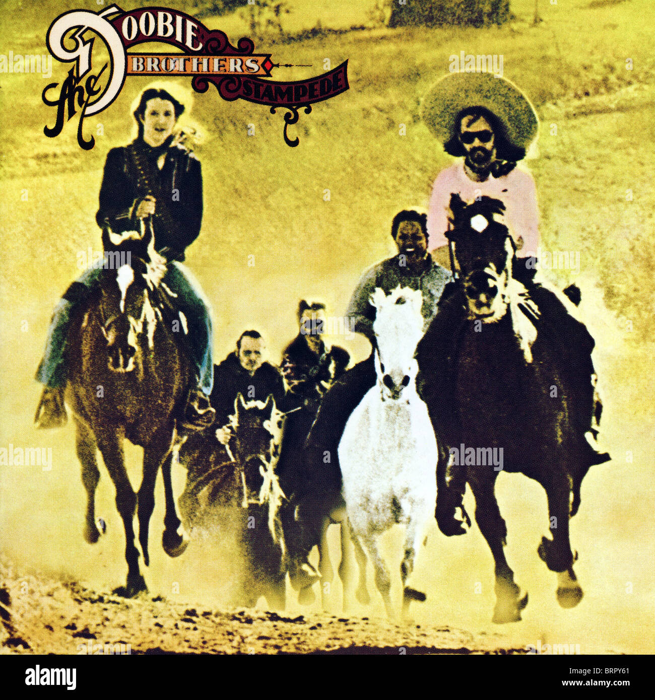 Couverture de l'album de Stampede par The Doobie Brothers publié par Warner Bros Records en 1975 Banque D'Images