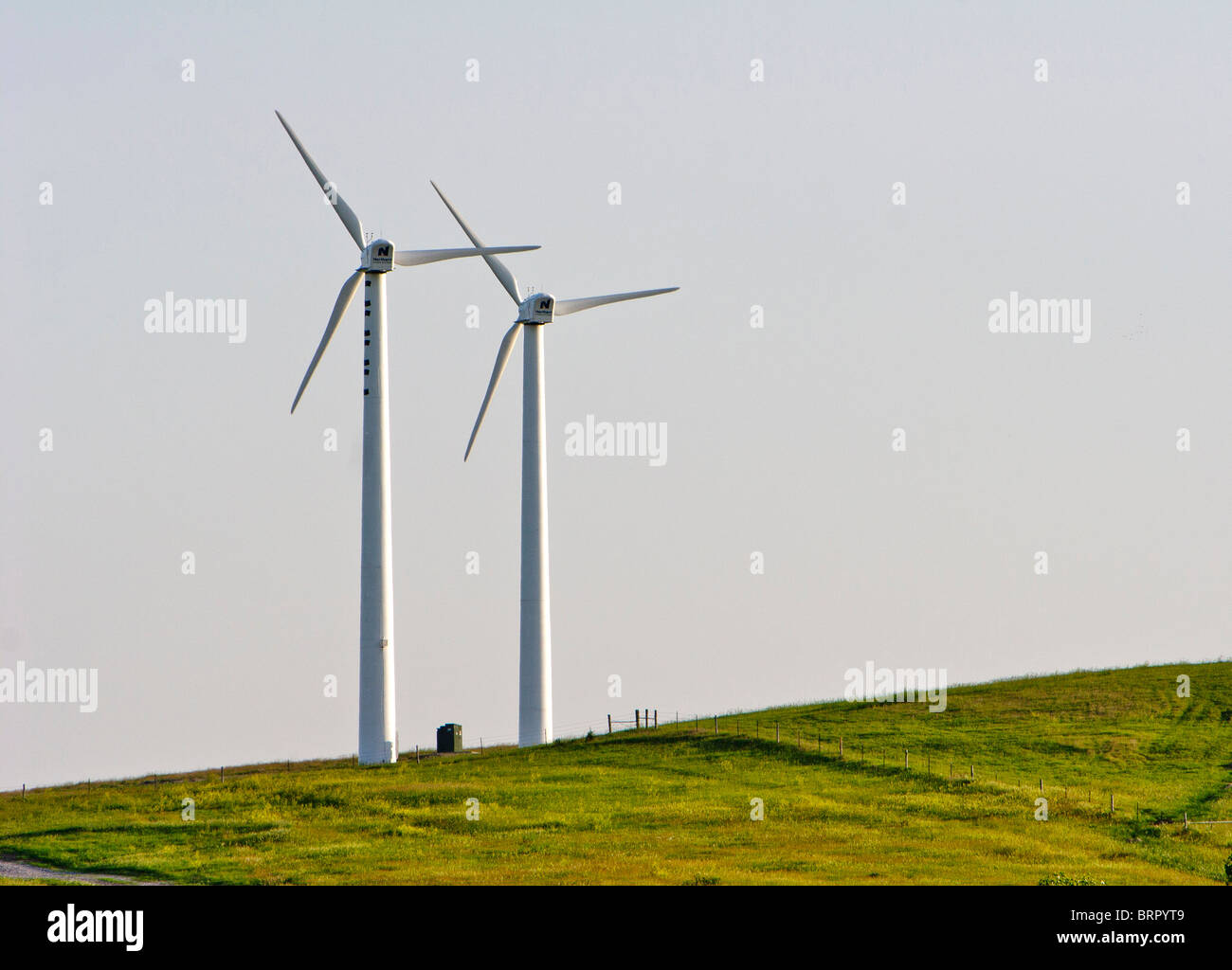 Générateurs du vent dans le Kansas, le 1 juin 2010. Banque D'Images
