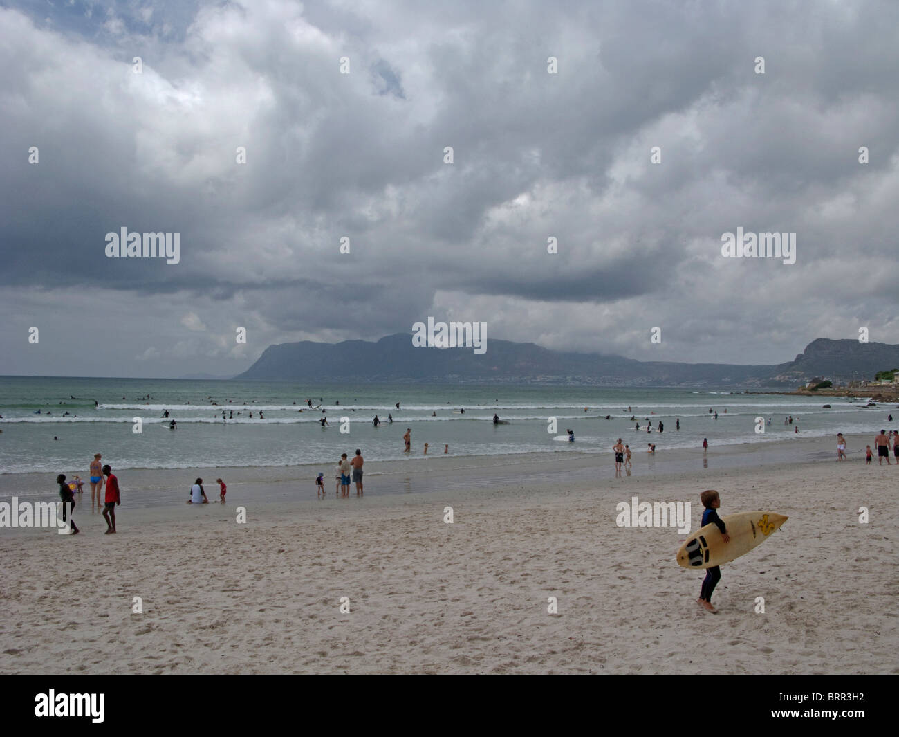 Muizenberg beach surfer's Corner Banque D'Images