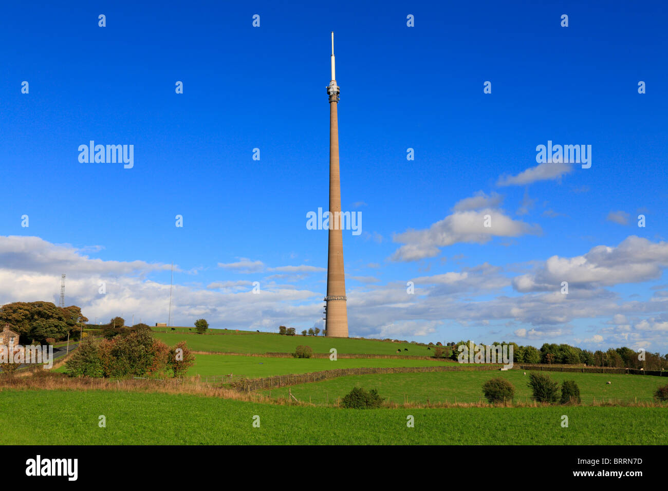 Emley Moor Station émettrice, Emley, West Yorkshire, Angleterre, Royaume-Uni. Banque D'Images