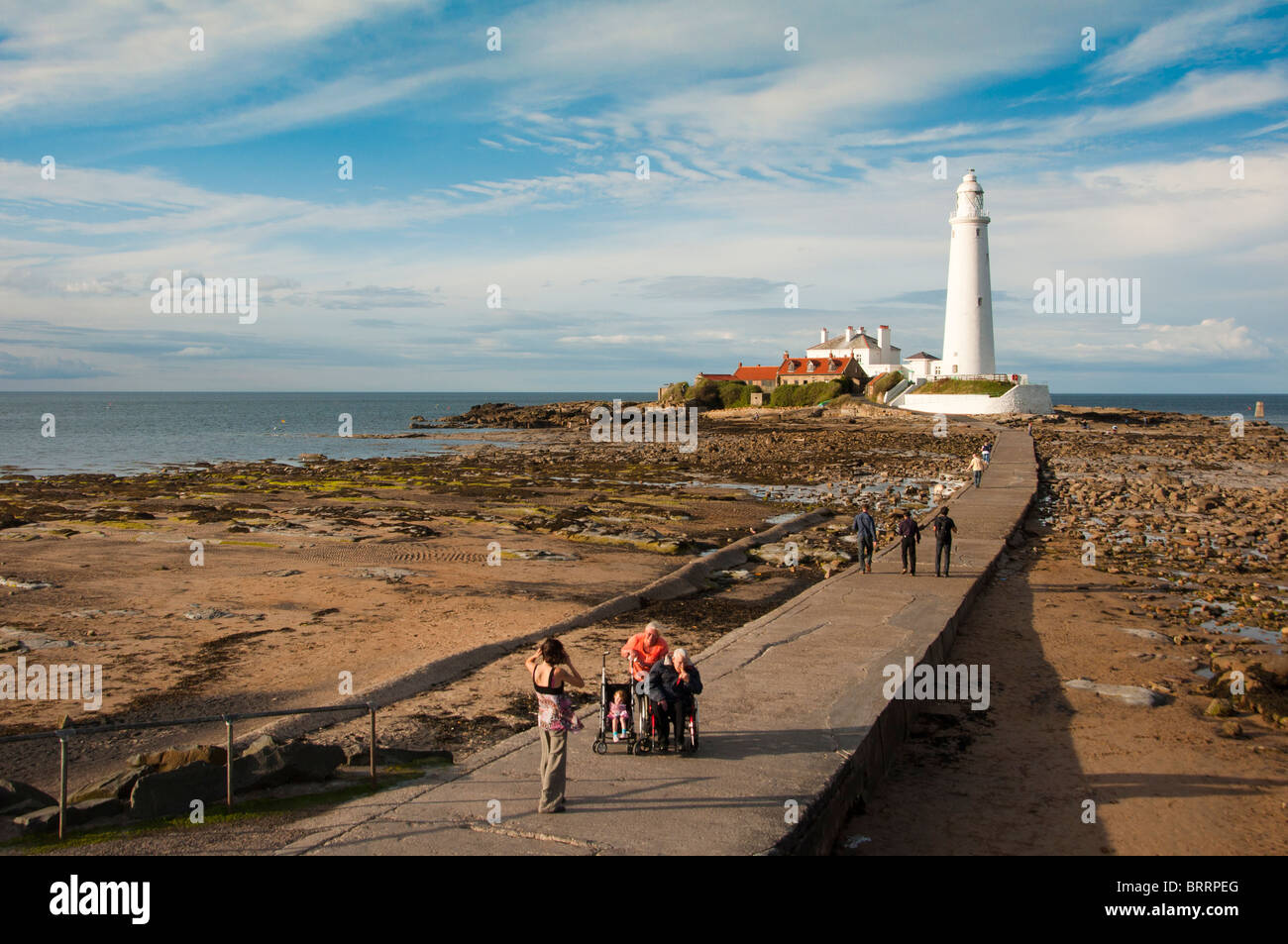 Saint Marys Leuchtturm Whitley Bay UK Banque D'Images