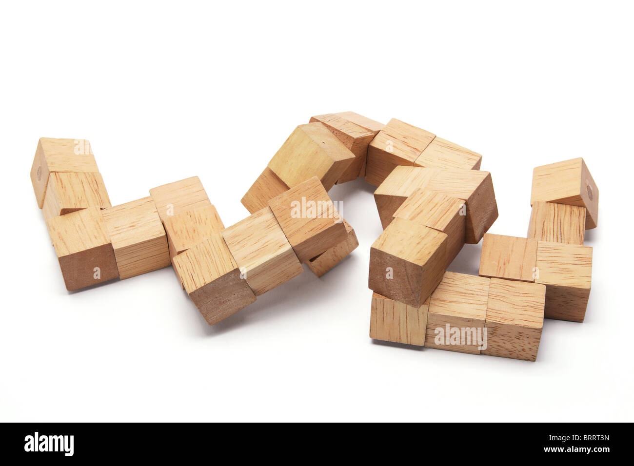 Puzzle en bois 3D Banque D'Images