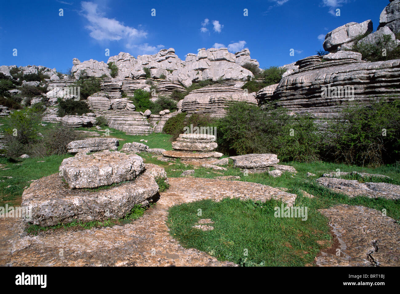 Le Parc Naturel Torcal de Antequera, la province de Malaga, Andalousie, Espagne, Europe Banque D'Images