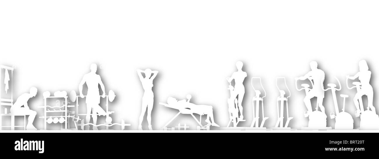 L'Illustre avant-plan d'une scène de sport en silhouette avec copy-space Banque D'Images