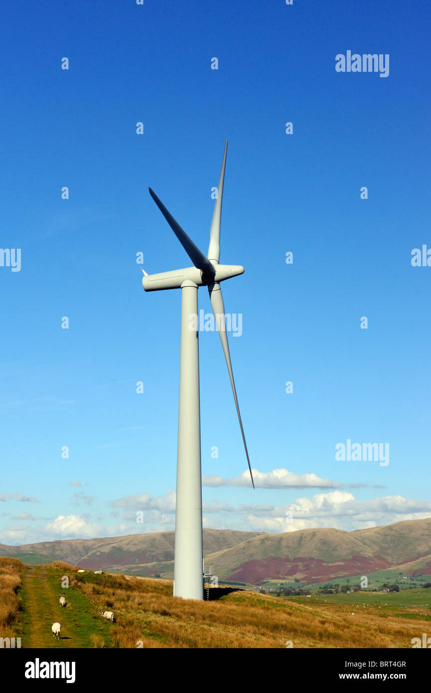 Éolienne à Lambrigg Wind Farm, Cumbria, Angleterre, Royaume-Uni, Europe. Banque D'Images