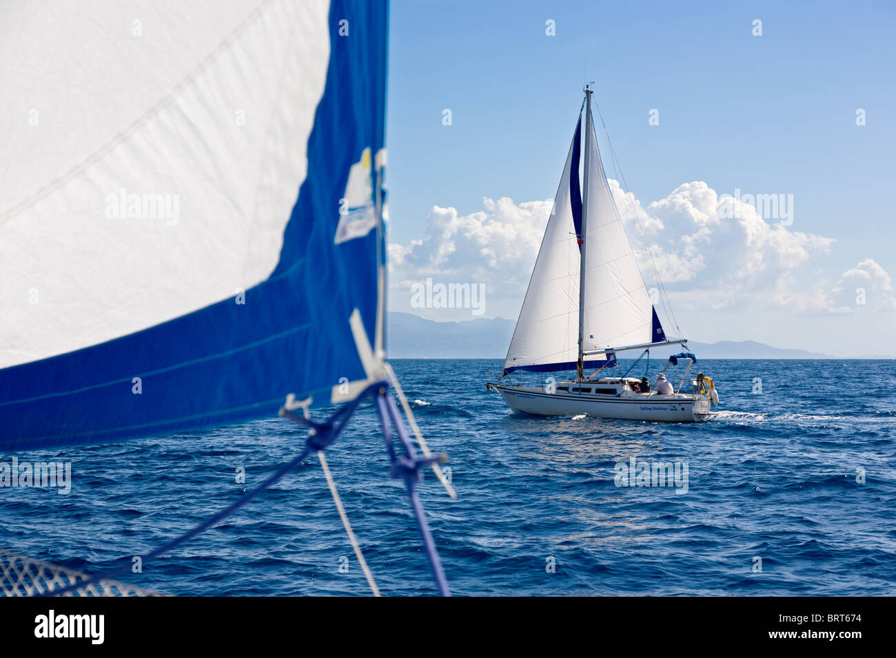 Location de bateau à la Grèce continentale près de Parga Banque D'Images