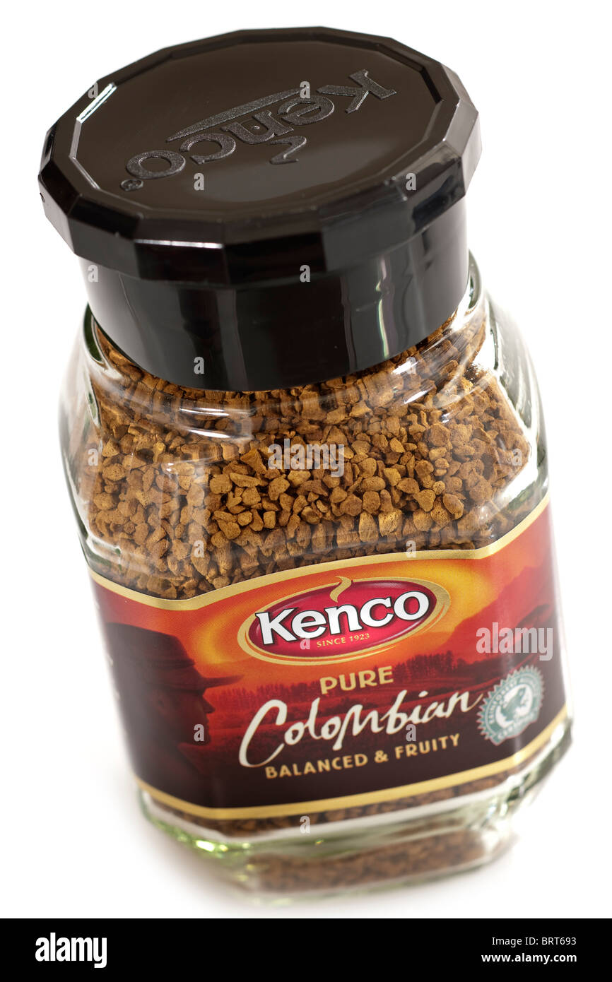 Pot de café instantané colombien pur Kenco Banque D'Images