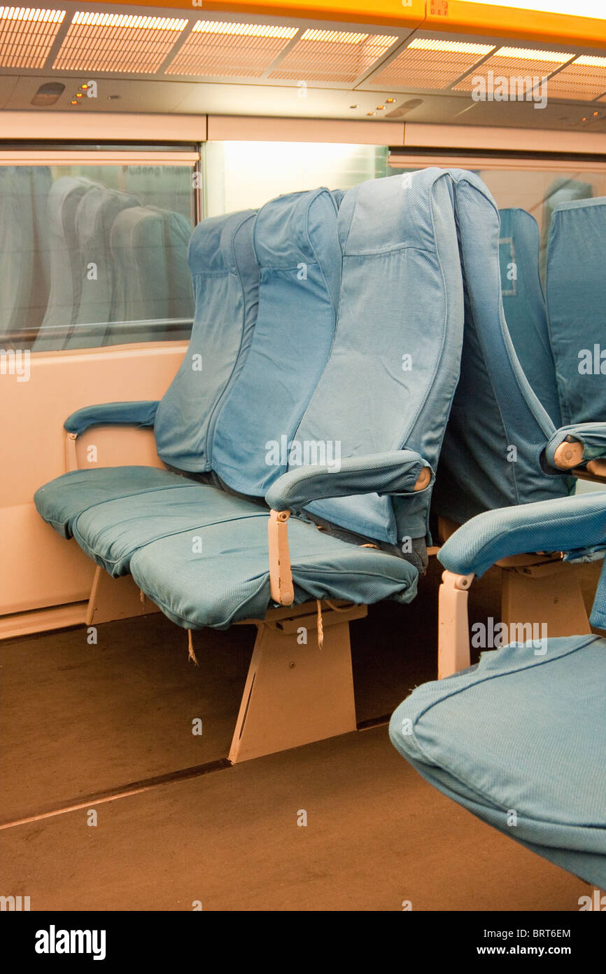 Intérieur du nouveau maglev train qui relie Shanghai et son aéroport international. Banque D'Images