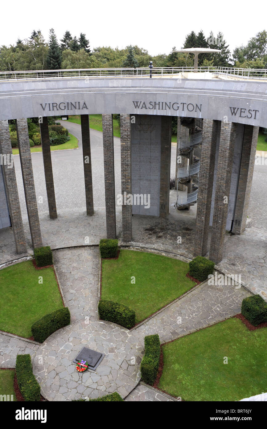 Le Mardasson Memorial à Bastogne pour les soldats américains blessés ou tués dans la Bataille des Ardennes, en Belgique. Banque D'Images
